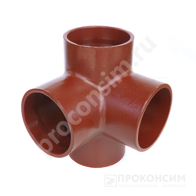 Цена [%TOWN_PRICE%].  Под заказ. Крестовина чугунная SML 88гр. DN 100-100-100 двухплоскостная безраструбный (261700710) со склада Проконсим в Новосибирске